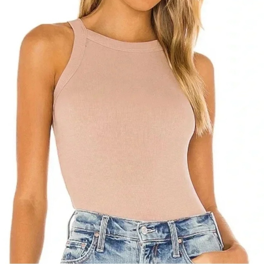 LNA Clothing - Dylan Ribbed Nude Bodysuit - XS